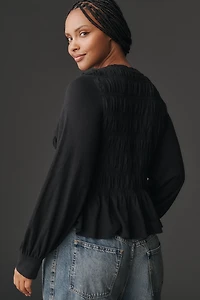 Pilcro Long-Sleeve Smocked Top