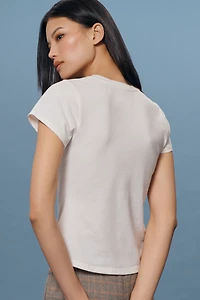 Maeve Classic Fitted Cotton Blend Tee