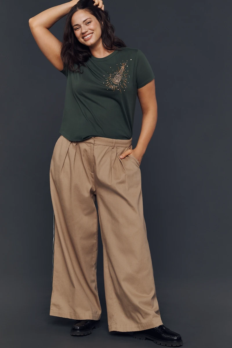 The Bennie Embroidered Tee by Pilcro