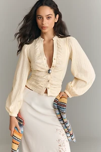 Pilcro Long-Sleeve Reworked Buttondown Top