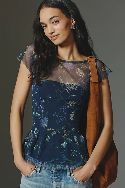 By Anthropologie Illusion Corset Top