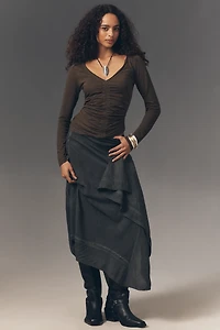 Pilcro Long-Sleeve Cinched V-Neck Top