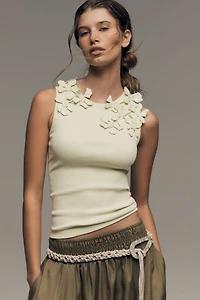 By Anthropologie 3D Floral Tank