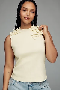 By Anthropologie 3D Floral Tank