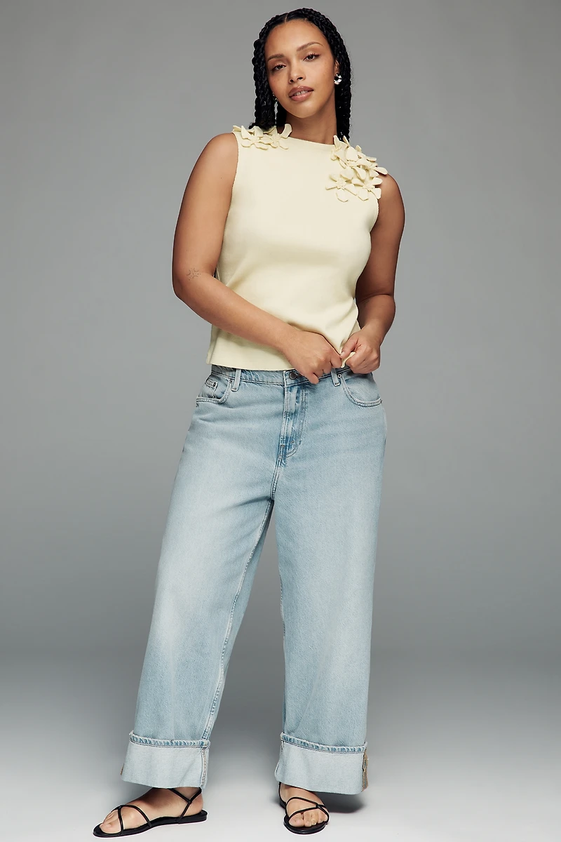 By Anthropologie 3D Floral Tank