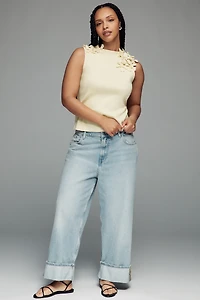 By Anthropologie 3D Floral Tank