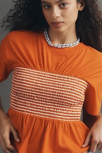 Maeve Cotton Smocked Tee