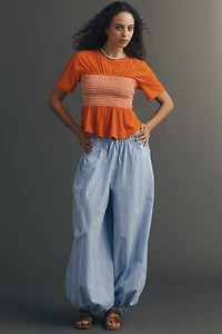 Maeve Cotton Smocked Tee