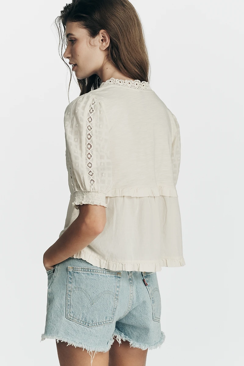 By Anthropologie Sleeveless V-Neck Babydoll Top