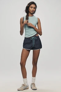 Pilcro Cotton Blend Split Graphic Tank Top