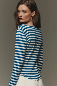 Pilcro Notched Long-Sleeve T-Shirt