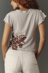 By Anthropologie Embroidered Baby Tee
