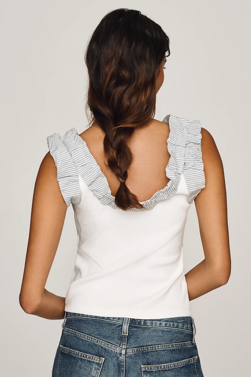 Maeve Cotton Contrast Tank
