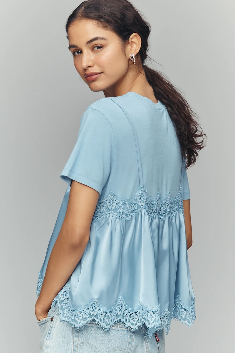 By Anthropologie Layered Twofer Tank T-Shirt