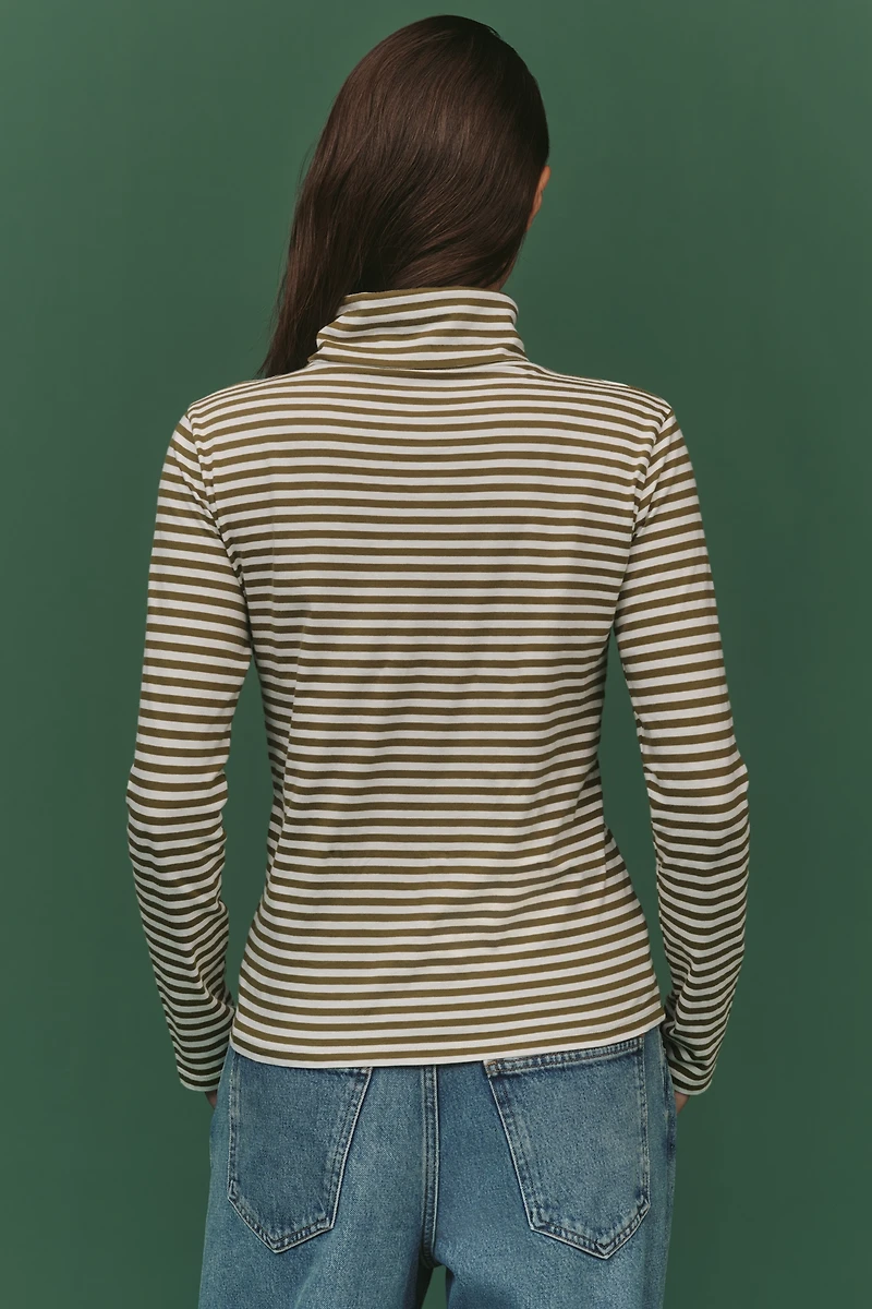 KULE Cotton Long-Sleeve Turtleneck Top