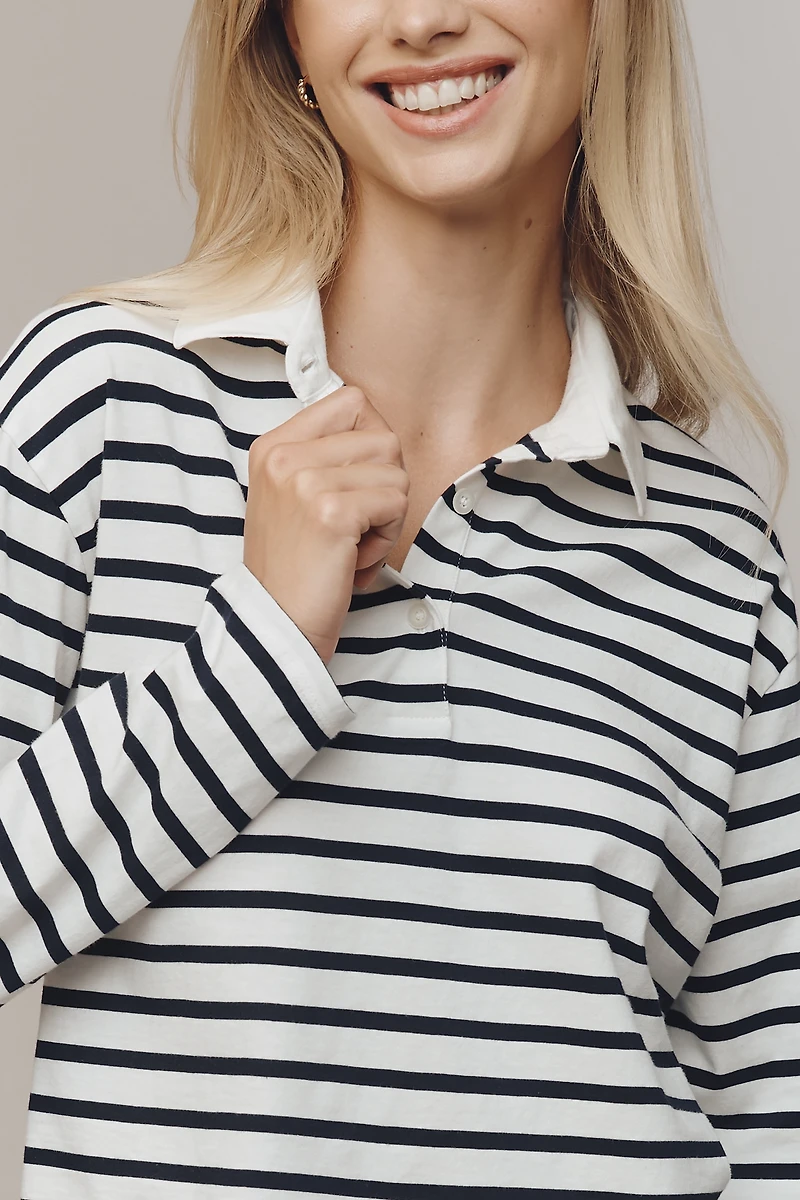 KULE Lexie Long-Sleeve Polo Top