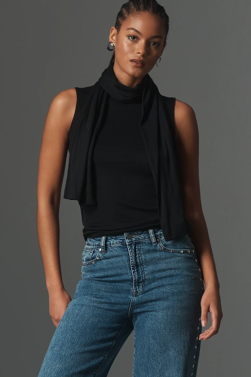 Lamarque Jimena Mock-Neck Scarf Tank Top