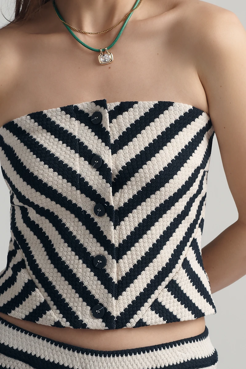 Maeve Crochet Strapless Crop Top