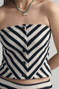 Maeve Crochet Strapless Crop Top