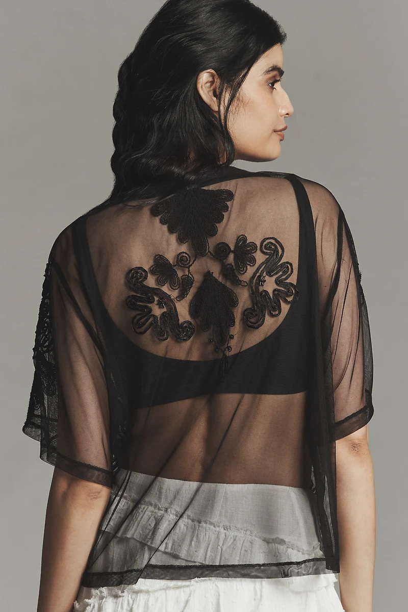 By Anthropologie Sheer Mesh Top