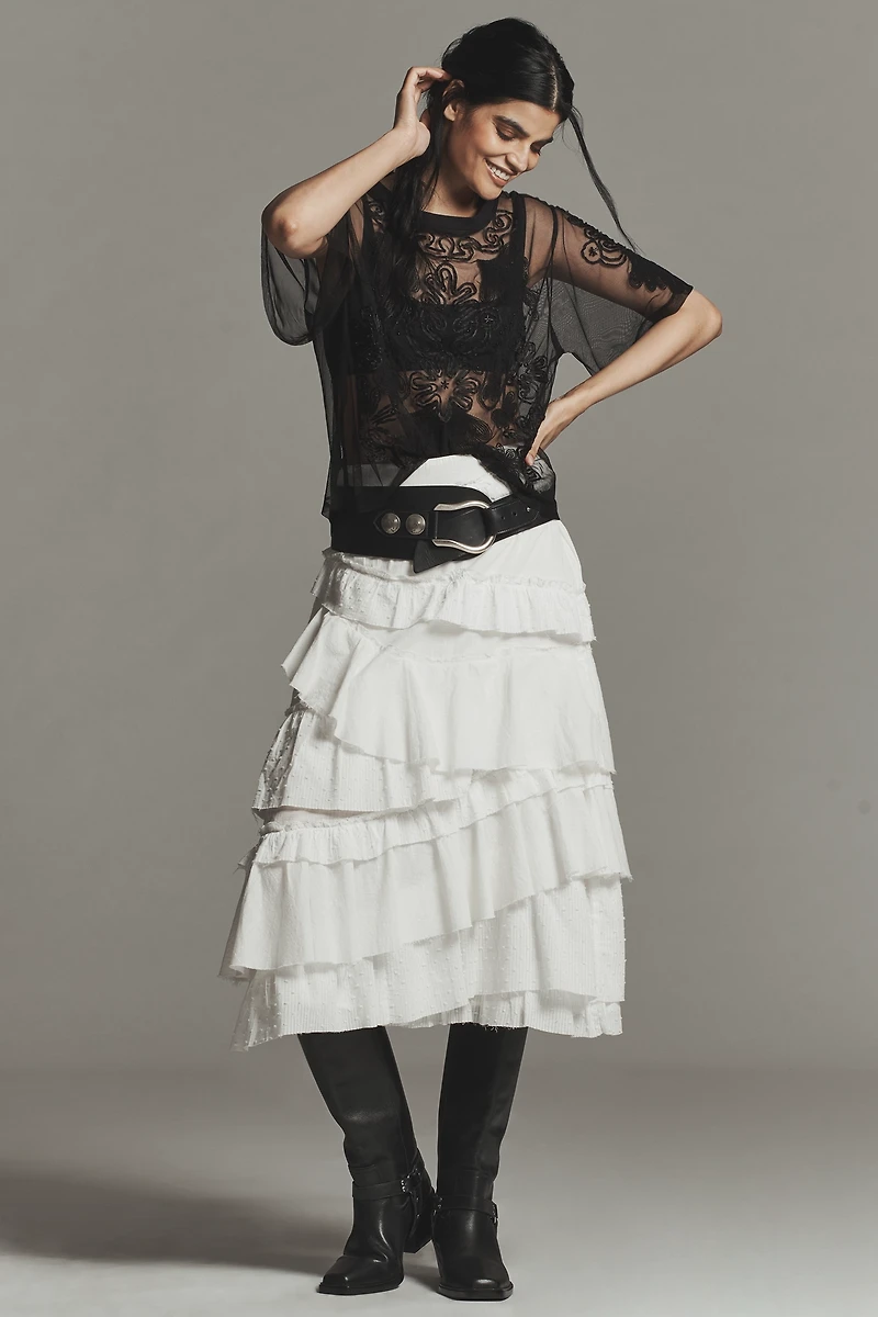 By Anthropologie Sheer Mesh Top