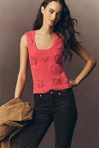 By Anthropologie Embellished Scoop-Neck Tank Top