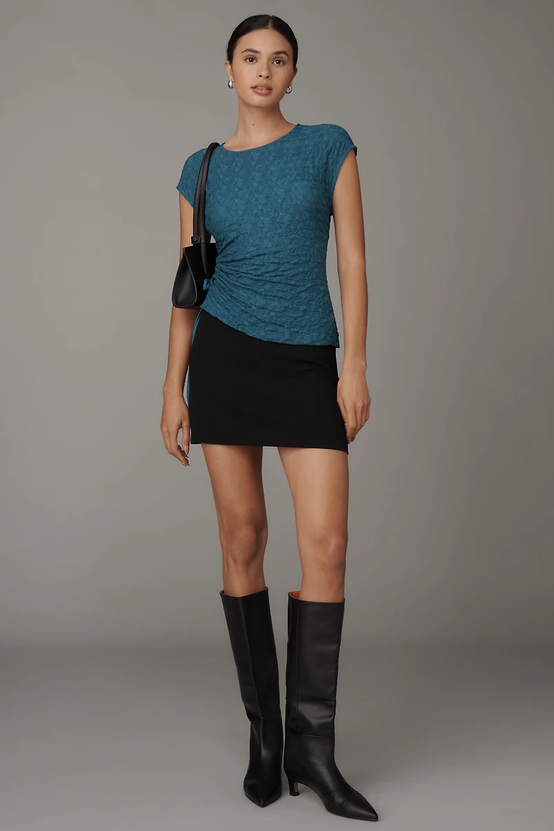 Maeve Asymmetric Ruched Muscle Tee