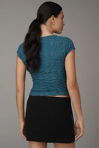 Maeve Asymmetric Ruched Muscle Tee