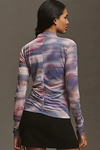 By Anthropologie Double-Layer Mesh Top