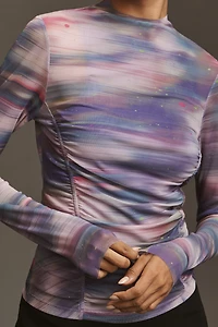 By Anthropologie Double-Layer Mesh Top