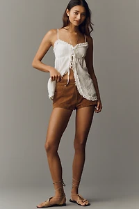 Maeve Sleeveless Textured Tie-Front Babydoll Top