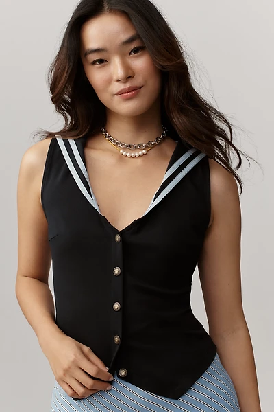 Maeve Nautical V-Neck Vest