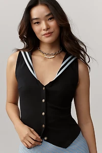 Maeve Nautical V-Neck Vest