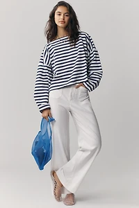 Maeve Pieced Stripe Long-Sleeve Shirt