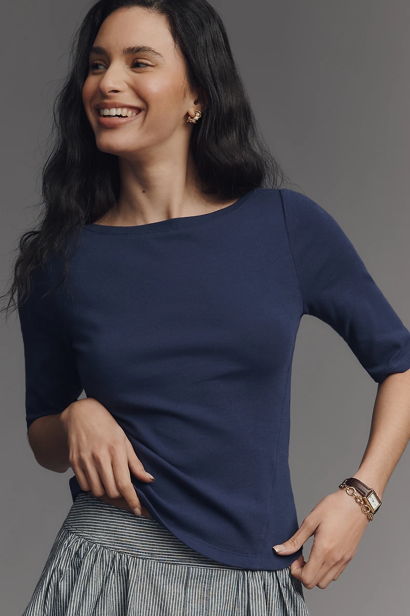 Maeve Cotton 3/4 Sleeve Tee