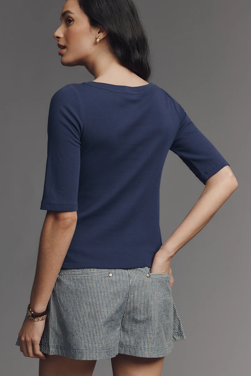 Maeve Cotton 3/4 Sleeve Tee