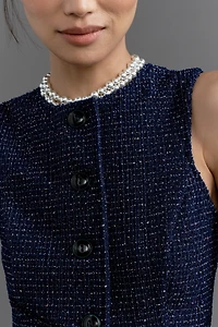 Maeve Tweed Button-Front Vest