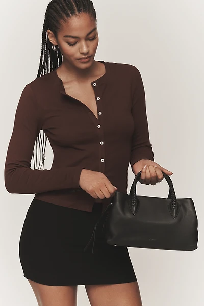 Maeve Cotton Blend Fitted Knit Cardigan