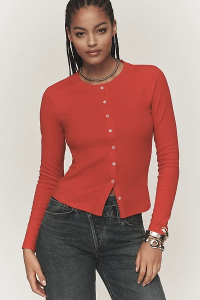 Maeve Cotton Blend Fitted Knit Cardigan