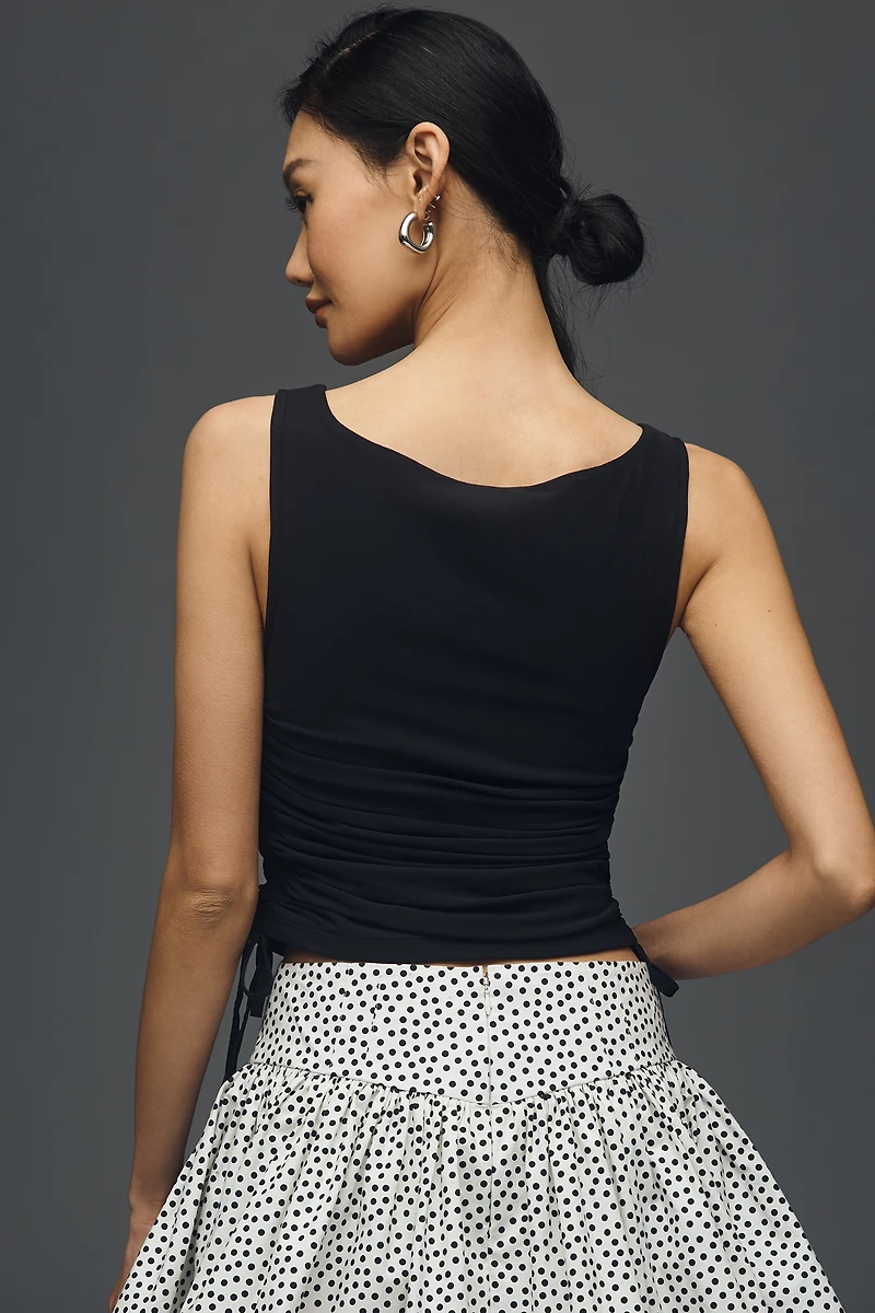 By Anthropologie Ruched Mesh Tank Top