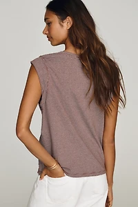 By Anthropologie Cotton Linen Wedge Tee