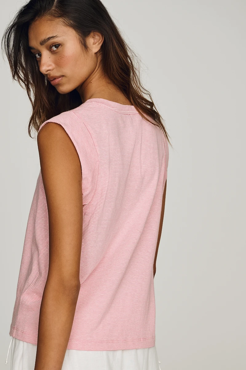 By Anthropologie Cotton Linen Wedge Tee