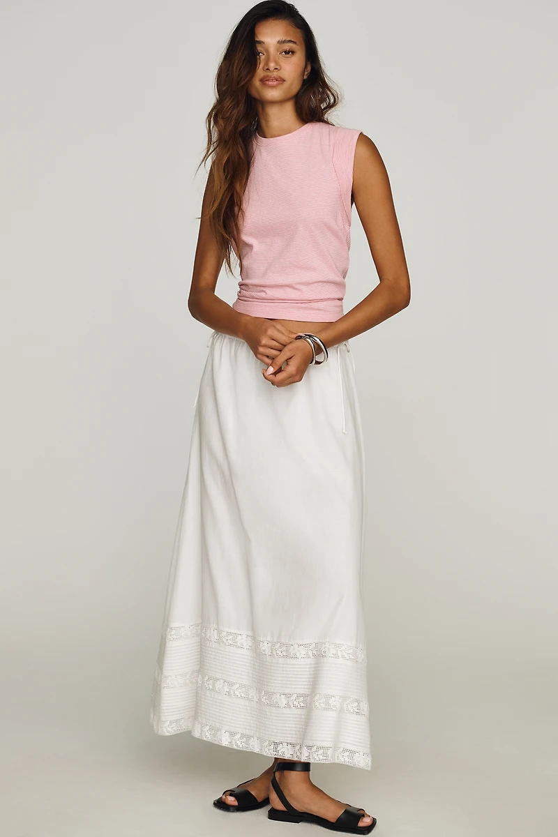By Anthropologie Cotton Linen Wedge Tee