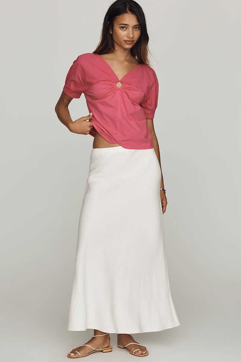 Maeve Cotton Puff-Sleeve Top