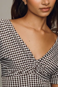 Maeve Gingham Short-Sleeve Blouse