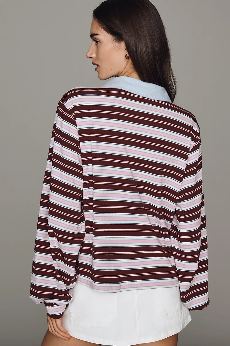 Maeve Long-Sleeve Polo Top