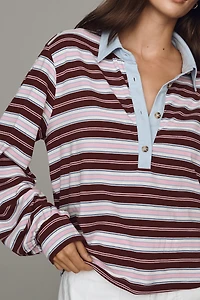 Maeve Long-Sleeve Polo Top