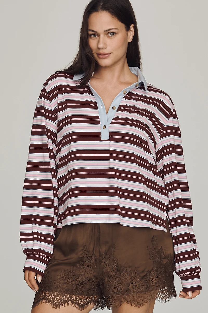 Maeve Long-Sleeve Polo Top