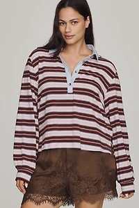 Maeve Long-Sleeve Polo Top