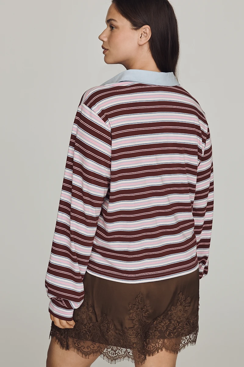 Maeve Long-Sleeve Polo Top